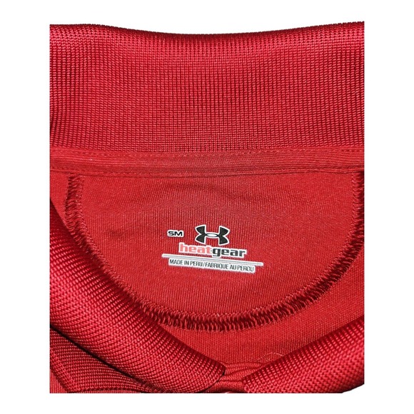 Under Armour Polo Small Men's Heat Gear Short Sleeve Red Golf Casual - Picture 2 of 7